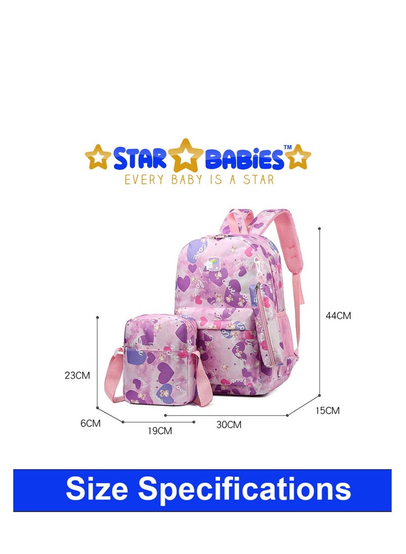 ستار بيبيز حقيبة ظهر ستار بيبيز مكونة من 3 قطع من مجموعات حقائب ظهر للأطفال لمدرسة الأطفال لطلاب المدارس الابتدائية والثانوية - Image 3