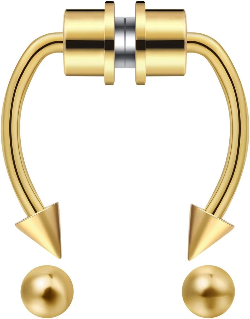 outerunner Store Fake Nose Ring Septum Piercing Magnet Magnetic Nose Hoop Rings Faux Septum Rings Non Piercing Clip On Nose Hoop Rings - Image 1