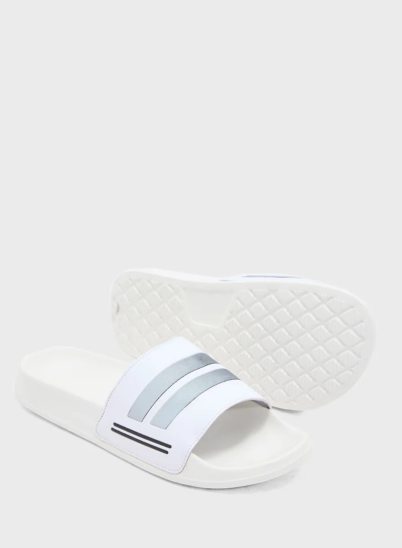 Seventy Five Stripes Detail Casual Slides