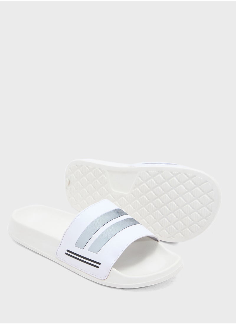 Seventy Five Stripes Detail Casual Slides  - Image 3