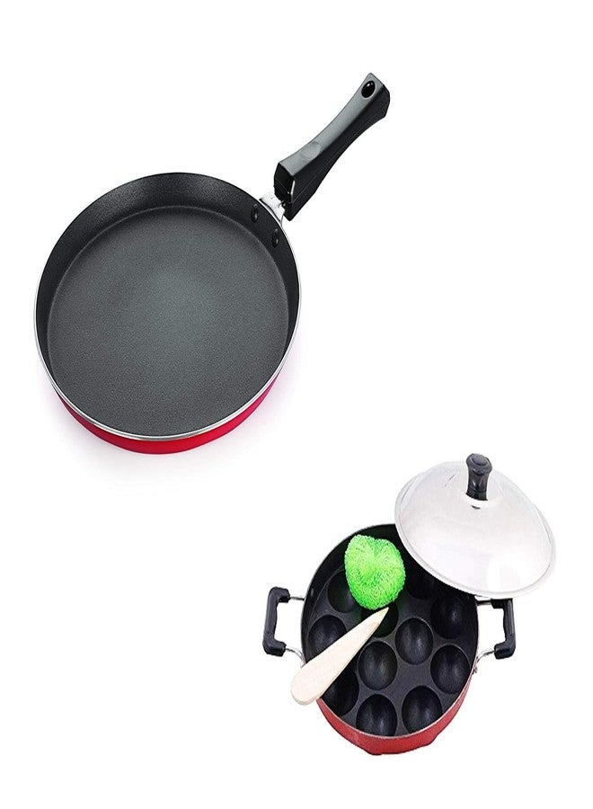 Krishn ROOP Combo Pack Non Stick Appam Patra with Non Stick Flat Tawa - Image 1