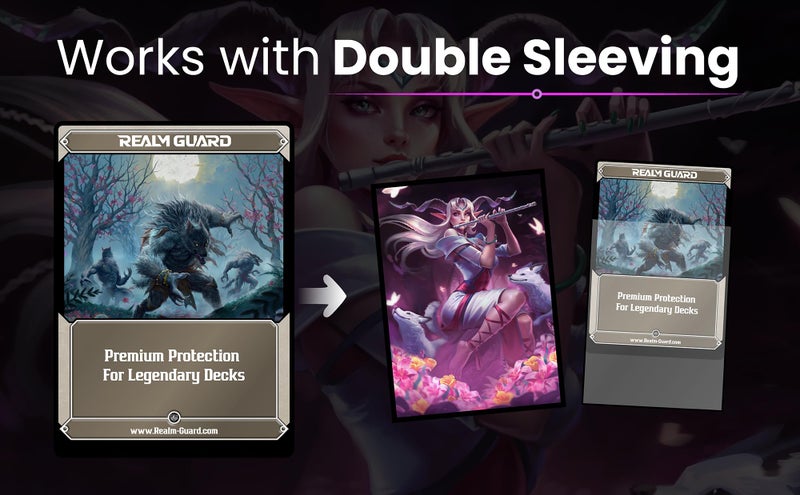 Realm Guard Graphene Elven Warriors -100ct Textured Matte TCG/MTG Card Art Sleeves (Elven Eclipsed Graphene) - Image 4