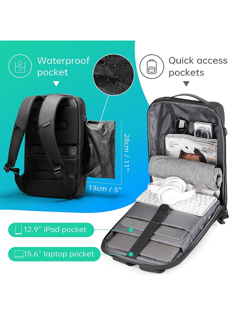 MARK RYDEN MARK RYDEN Anti-Theft, Business Waterproof Backpack For Men College Travel Flight with USB Port Charging  TSA Lock Fits For 15.6 Inch Laptop,Black  - Image 4