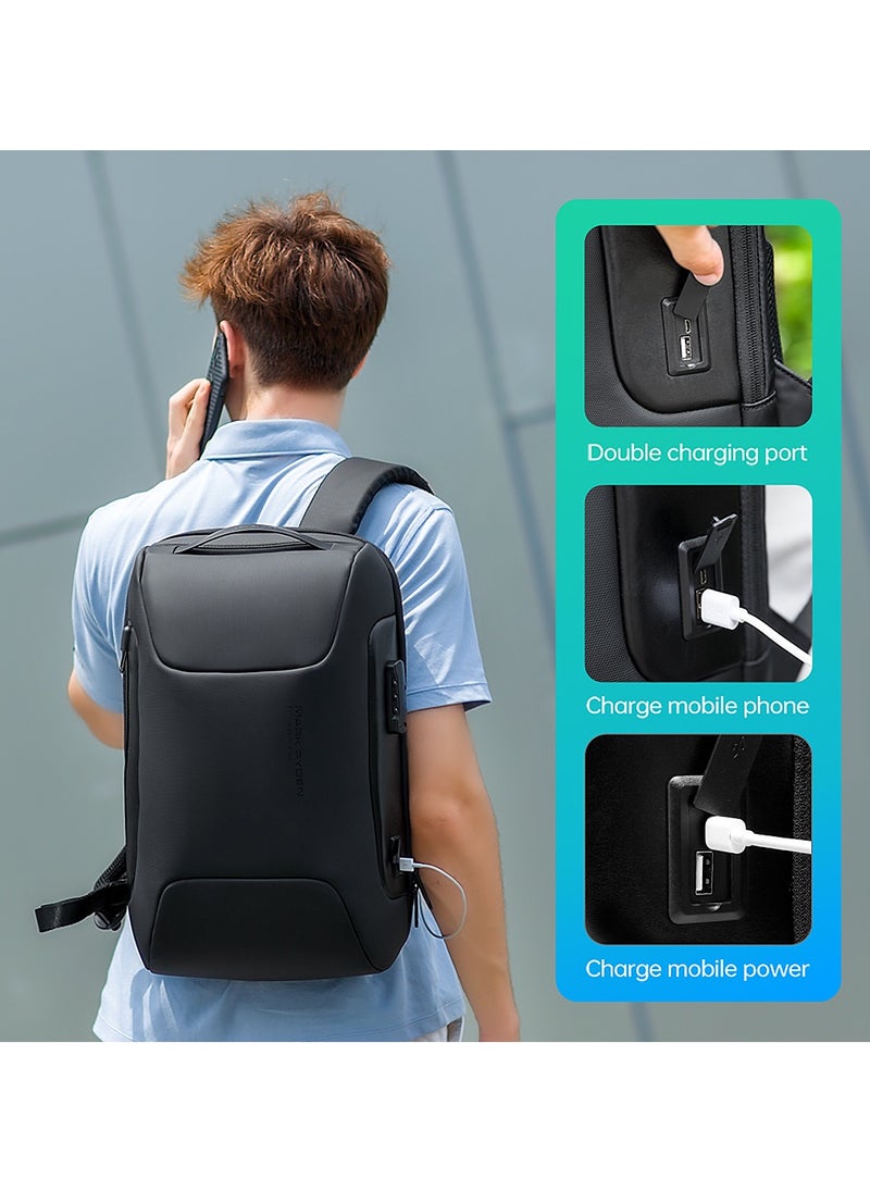 MARK RYDEN MARK RYDEN Anti-Theft, Business Waterproof Backpack For Men College Travel Flight with USB Port Charging  TSA Lock Fits For 15.6 Inch Laptop,Black  - Image 2