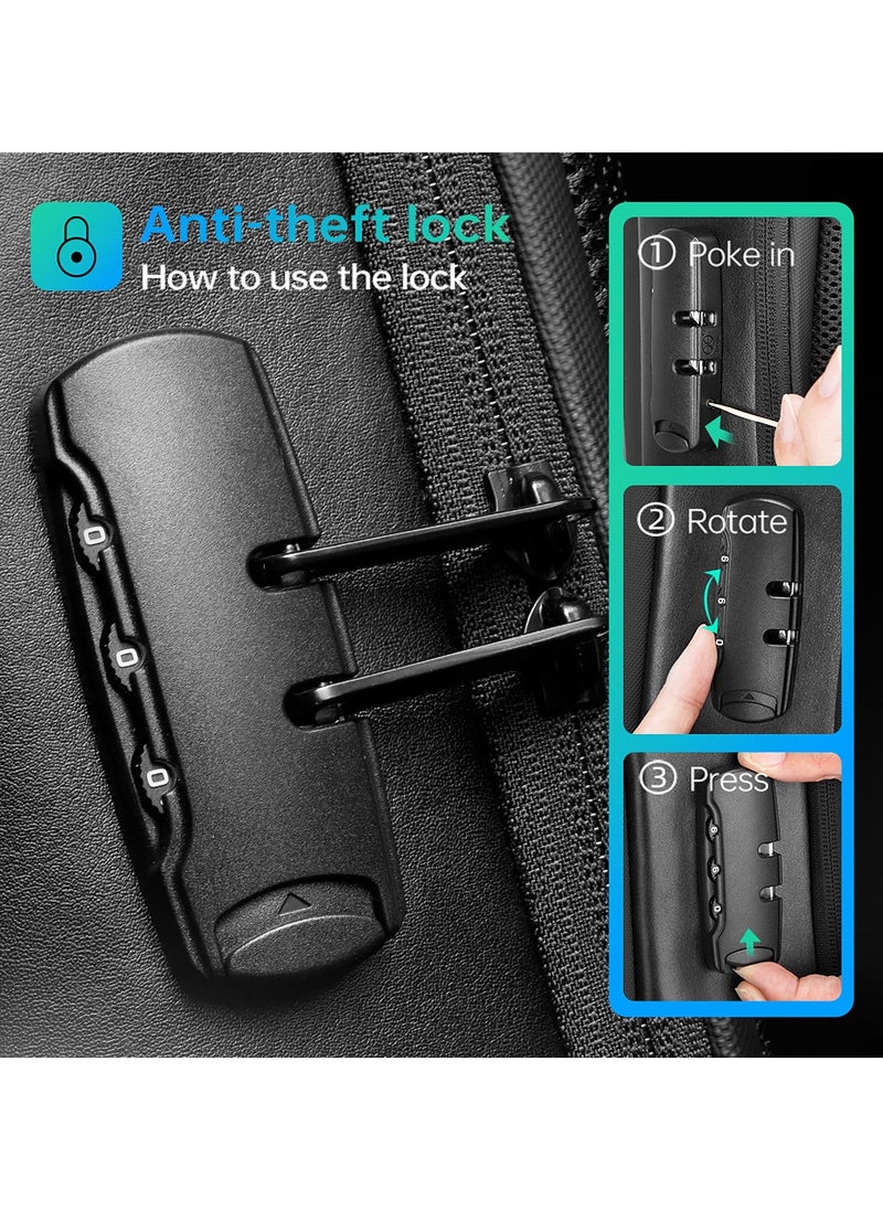 MARK RYDEN MARK RYDEN Anti-Theft, Business Waterproof Backpack For Men College Travel Flight with USB Port Charging  TSA Lock Fits For 15.6 Inch Laptop,Black  - Image 5