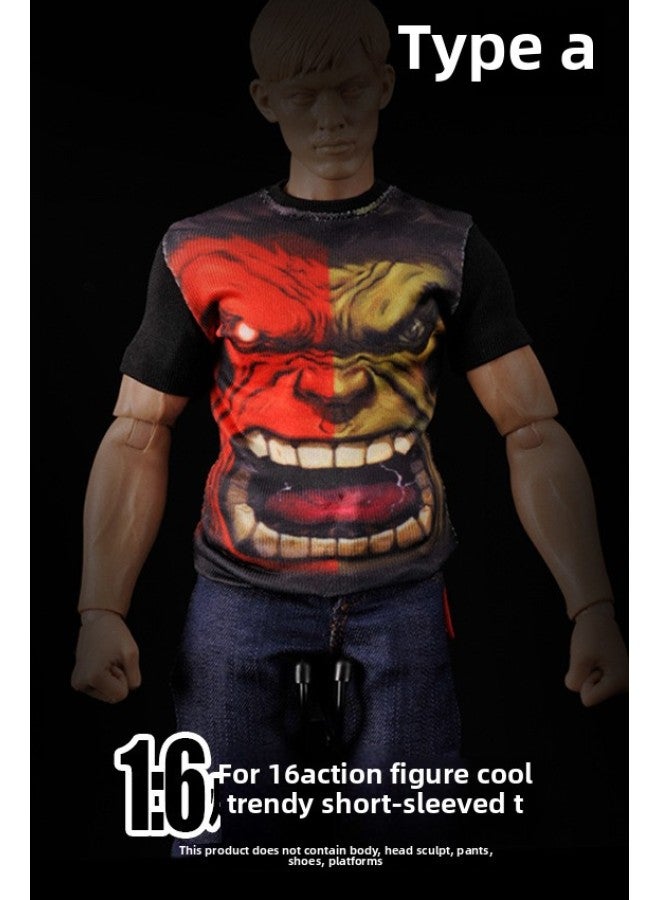 Baddeus Direct 1/6 Scale Mini Toy Clothing Fashion Trend T-shirt Model 12 Inch Soldier Accessories-Color:Paragraph A - Image 1