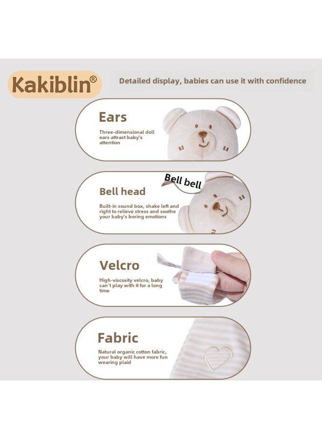 Kakiblin Organic Cotton Baby Animal Wrist Strap Baby Rattle Watch Strap Newborn Socks Socks Toys-Color:Organic Cotton Rabbit Socks + Wrist Strap (bag) - Image 5