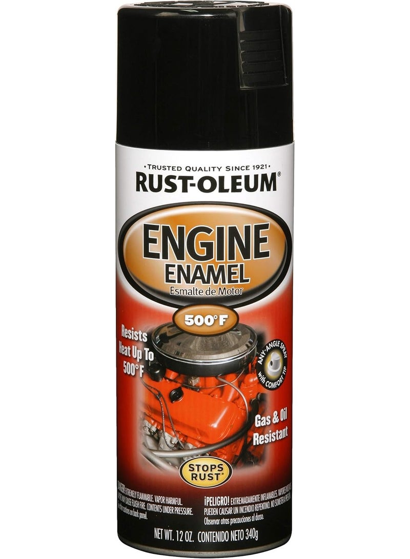 RUST-OLEUM Gloss Black, 12 Oz, Automotive Engine Enamel Spray Paint