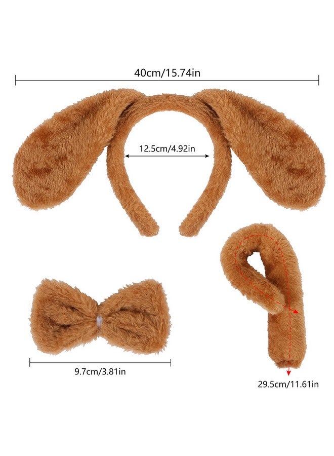 EVERMARKET 3 Pcs Animal Costume Set, Dog Ears Headband, Tail and Bow Tie, Animal Costume Accessories for Halloween, Christmas, Birthday Party, Cosplay, Masquerades - Image 2
