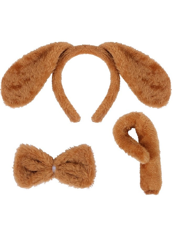 EVERMARKET 3 Pcs Animal Costume Set, Dog Ears Headband, Tail and Bow Tie, Animal Costume Accessories for Halloween, Christmas, Birthday Party, Cosplay, Masquerades - Image 1