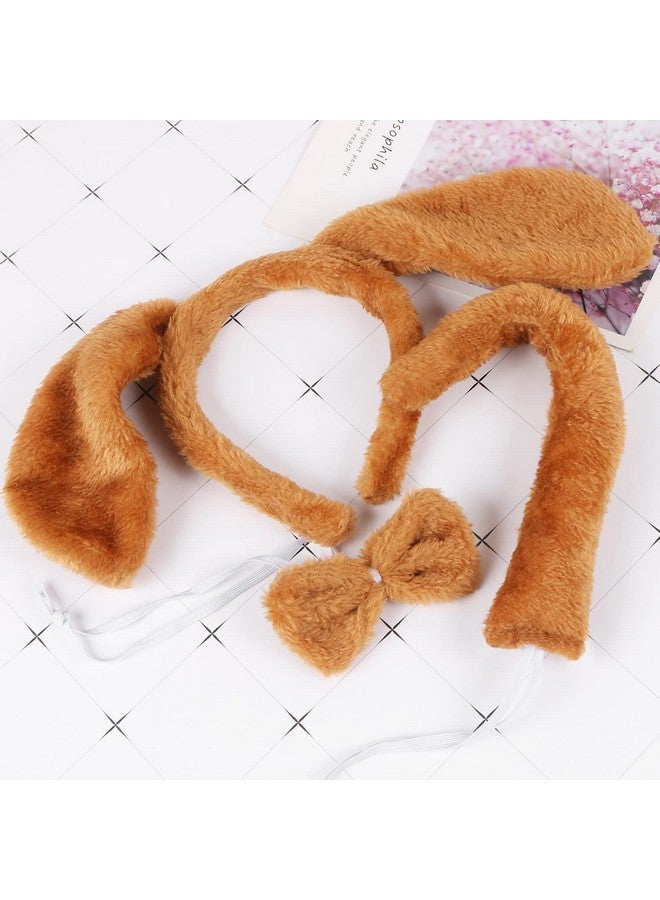 EVERMARKET 3 Pcs Animal Costume Set, Dog Ears Headband, Tail and Bow Tie, Animal Costume Accessories for Halloween, Christmas, Birthday Party, Cosplay, Masquerades - Image 3