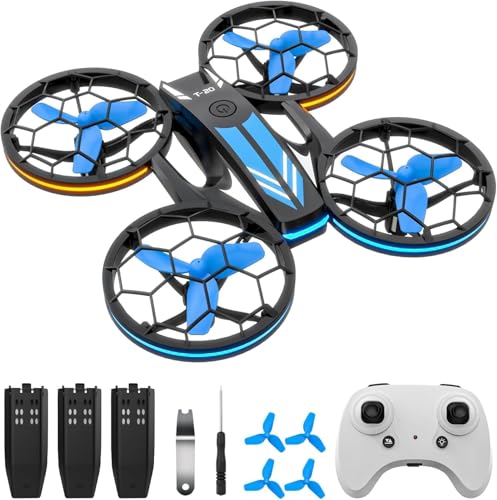 Drones RC Drone with Auto Hovering and Headless Mode Quadcopter with LED Light Propeller Full Protect 3D Flips 3 Batteries Remote Control Best Gifts