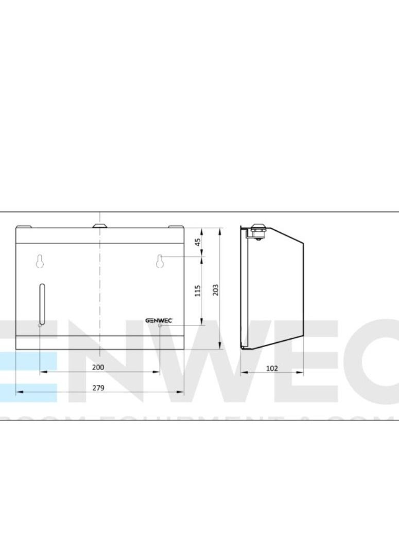 GENWEC - GENWEC Paper towel dispenser small size 304 stainless steel brushed - Image 1