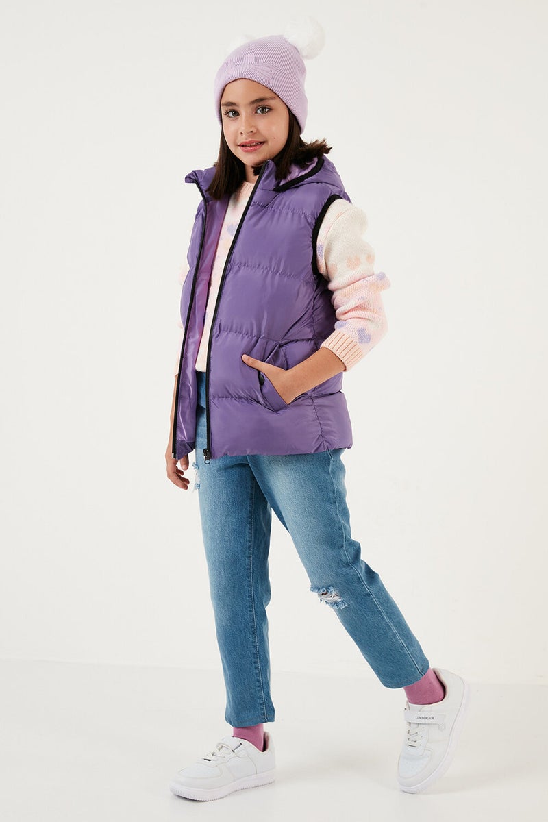 Lela Zippered Hooded Pocket Puffer Vest Children's Vest 5761983  - Image 1