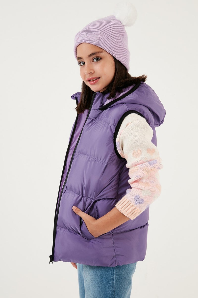 Lela Zippered Hooded Pocket Puffer Vest Children's Vest 5761983  - Image 2
