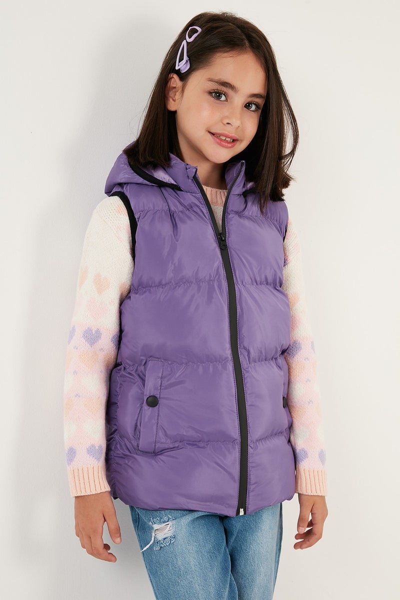 Lela Zippered Hooded Pocket Puffer Vest Children's Vest 5761983  - Image 3