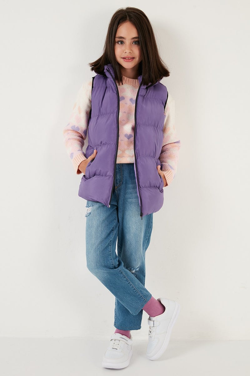 Lela Zippered Hooded Pocket Puffer Vest Children's Vest 5761983  - Image 4