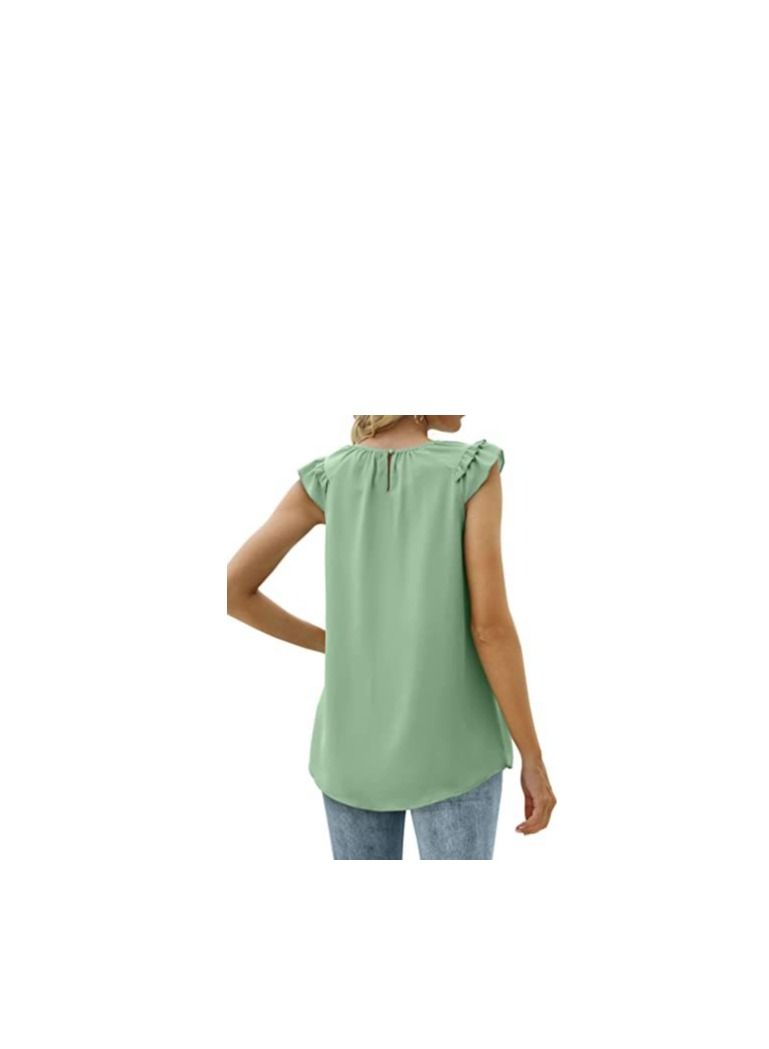Loquat Women's Summer New Sleeveless Round Neck Chiffon Pleated Vest  - Image 2