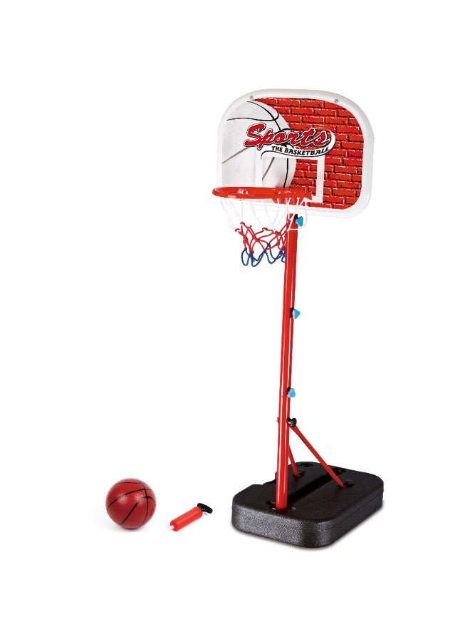 Speedy Adjustable Height 1.4-1.6M Mini Indoor Goal Kids Outdoor Movable Basketball Hoop Stand Toy With Ball Pump - Image 2