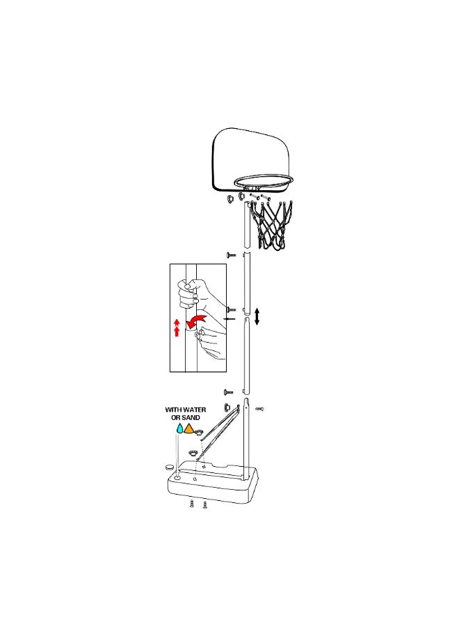 Speedy Adjustable Height 1.4-1.6M Mini Indoor Goal Kids Outdoor Movable Basketball Hoop Stand Toy With Ball Pump - Image 3