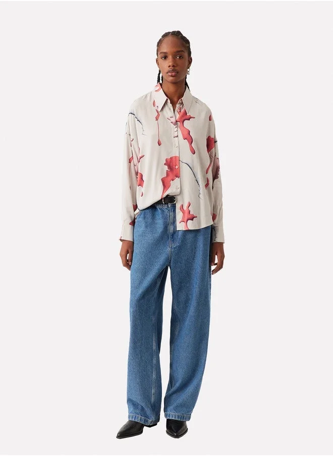 PARFOIS Loose-Fitting Printed Shirt