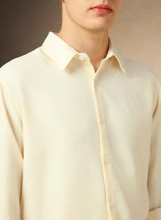 Dennis Lingo Dennis Lingo Solid Relaxed Fit Spread Collar Shirt