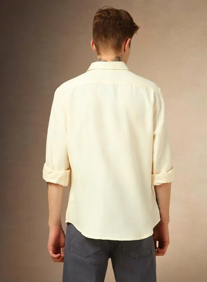Dennis Lingo Dennis Lingo Solid Relaxed Fit Spread Collar Shirt