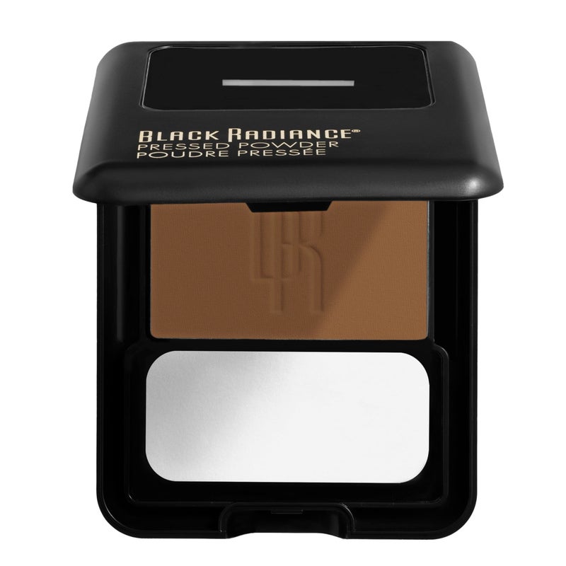 Black Radiance Pressed Powder, Pigment-Rich Matte Finish for Light Skin Tones, Oil-Absorbing Compact with Mirror & Sponge - Golden Almond - Image 2