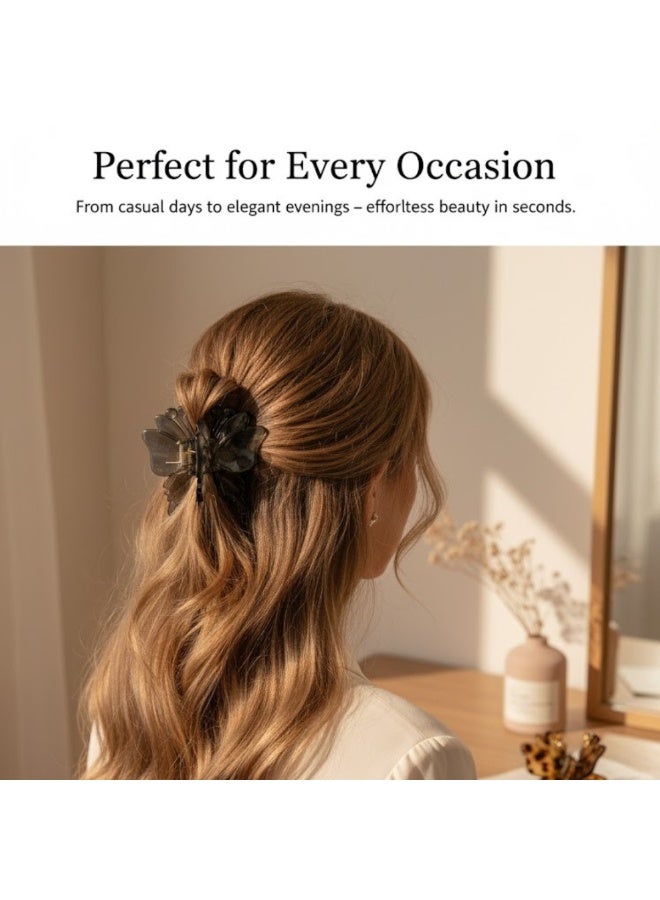 ألم الأسنان 6 قطع مشابك شعر على شكل فراشة للنساء والفتيات - بلاستيك قوي غير قابل للانزلاق مع زنبرك معدني، مشابك فك للشعر الكثيف أو المتوسط، إكسسوارات شعر صغيرة متينة للتصفيف، وتثبيت الانفجارات، والكعكات، وتسريحات الشعر اليومية (متعددة الألوان) - Image 3