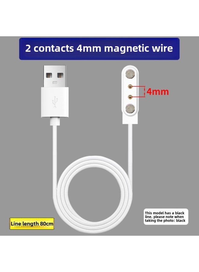 Suitable For Children's Phone Watch Smart Sports Bracelet Watch Universal 245 Contact PIN Needle Magnetic Data Charging-Color:2 Contacts 4mm Magnetic Cable-2 Charging Cables  - Image 1