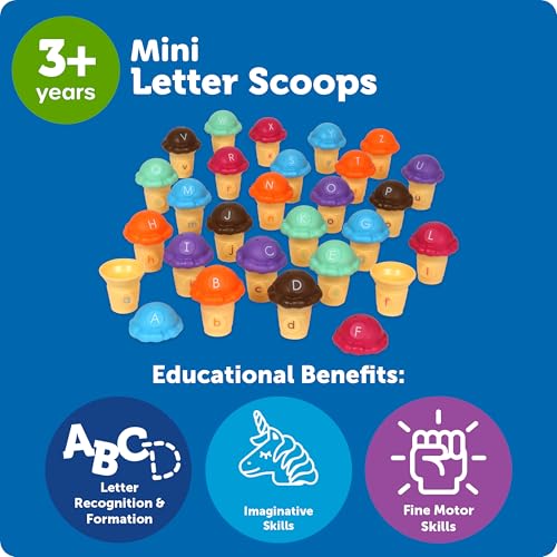 Learning Resources Mini Letter Scoops, 52 Pieces, Ages 3+,Preschool Learning Toys, Stacking Toys, Montessori Toys - Image 5
