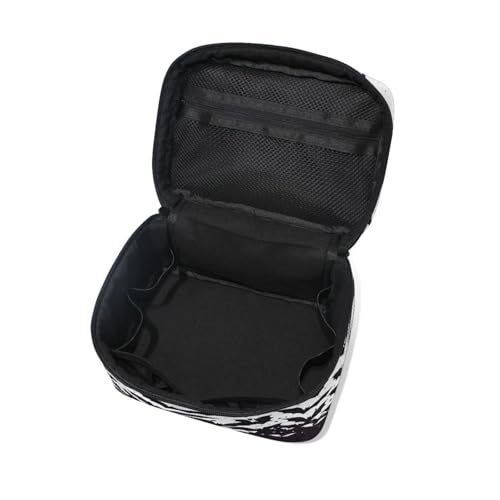 ZOEO Makeup Train Case Black Bat Halloween Korean Carrying Portable Zip Travel Cosmetic Brush Bag Organizer Large for Girls Women - Image 3