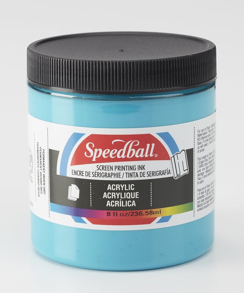 Speedball Professional Quality Acrylic Screen Printing Ink - 8 oz, Peacock Blue