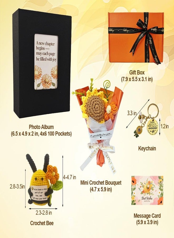 Lowealuk Coworker Leaving Gift Box, Retirement Gift for Women Men, with 100p Photo Album & Crochet Bee, Farewell Going Away Goodbye Gift Box for Leaving Colleague Neighbors Nurses Friends - Image 2