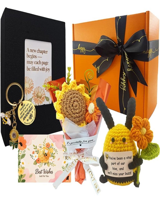 Lowealuk Coworker Leaving Gift Box, Retirement Gift for Women Men, with 100p Photo Album & Crochet Bee, Farewell Going Away Goodbye Gift Box for Leaving Colleague Neighbors Nurses Friends - Image 1