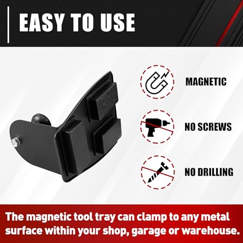ct C&T 4-Piece Magnetic Toolbox Shelf, Tray and Holder Set, Magnetic Toolbox Tray Set, Tool Box for Cabinet Side Shelf Storage Van Workshop, Tool Organization and Storage - Image 2