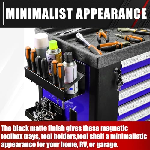 ct C&T 4-Piece Magnetic Toolbox Shelf, Tray and Holder Set, Magnetic Toolbox Tray Set, Tool Box for Cabinet Side Shelf Storage Van Workshop, Tool Organization and Storage - Image 5