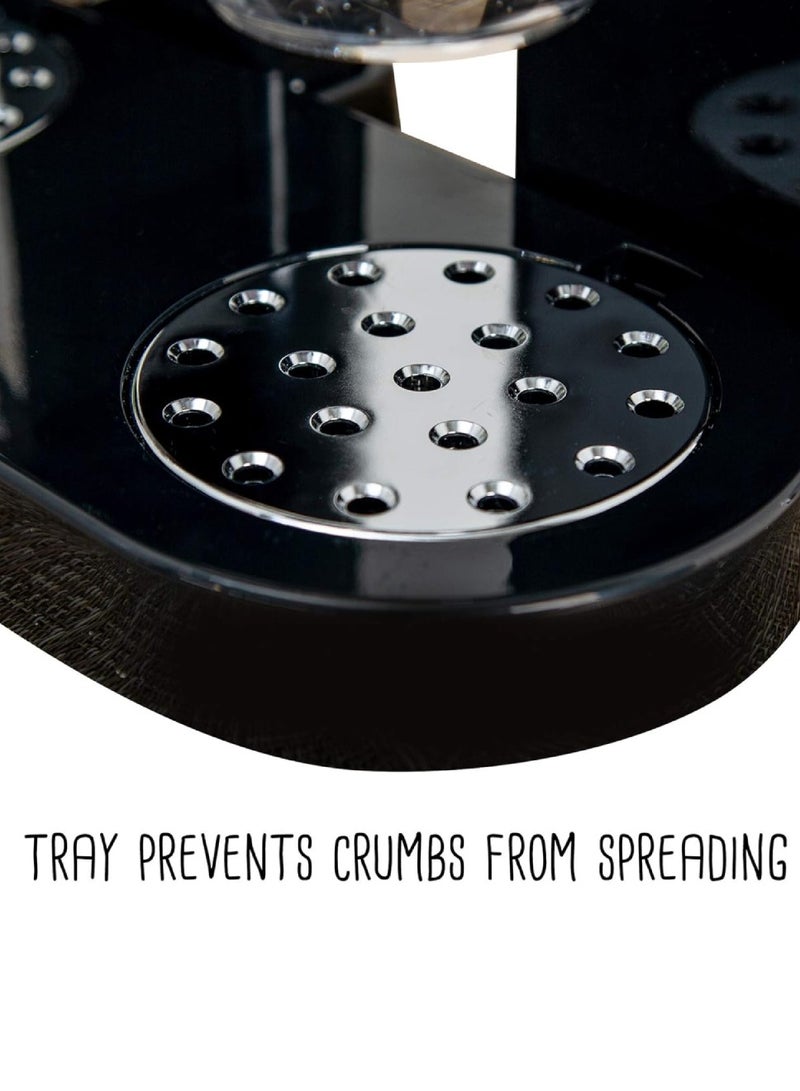 Yuwell Dual Cereal Dispenser Indispensable Dry Food Dispenser Easy To Use 2L Capacity Each Dispenser Black  - Image 5