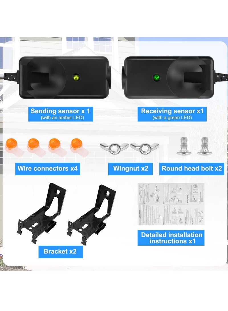 Garage Door Safety Sensor Beam Eyes - Compatible with Liftmaster, Sears, Chamberlain, Craftsman - Replacement Parts for 41A5034 & 801CB - Image 4