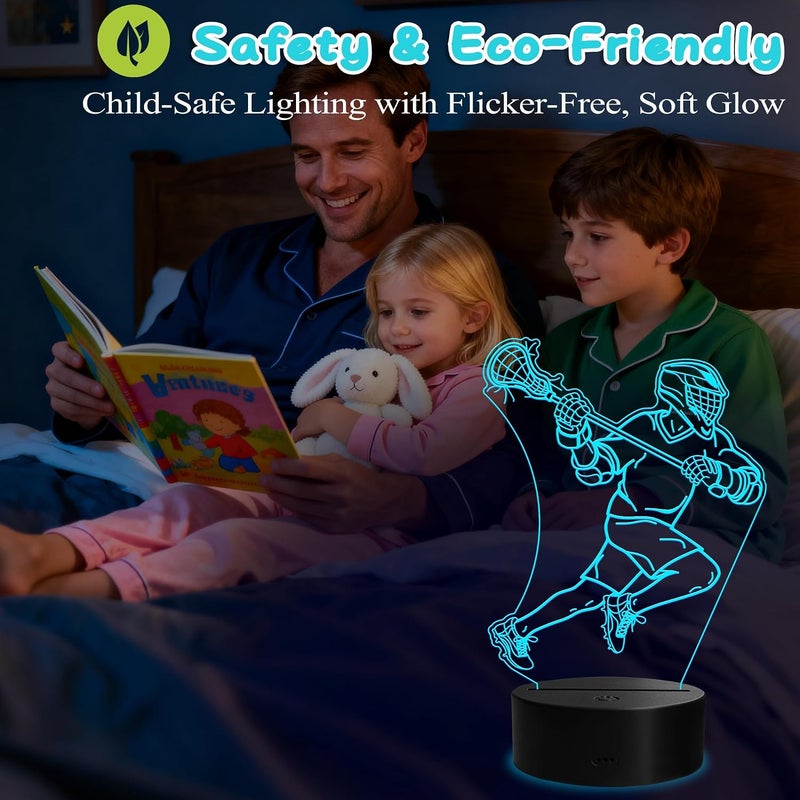 Al Raied ARS® Lacrosse Night Light - 3D Illusion Lamp with Remote Control and 16 Color Changing - Image 2