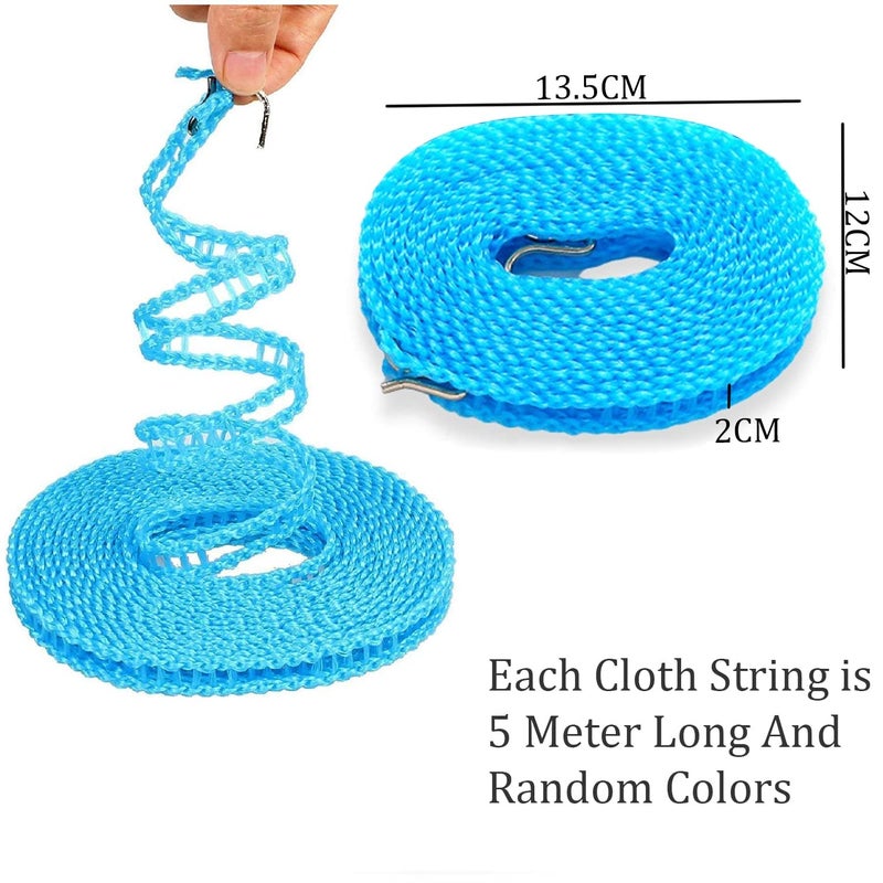 Bittern Clothes Lines Windproof Laundry Line for Outdoor Indoor Home Laundry Drying Rope 5 Meter Each Cloth String is 5 Meter LongRandom Color 1 - Image 3