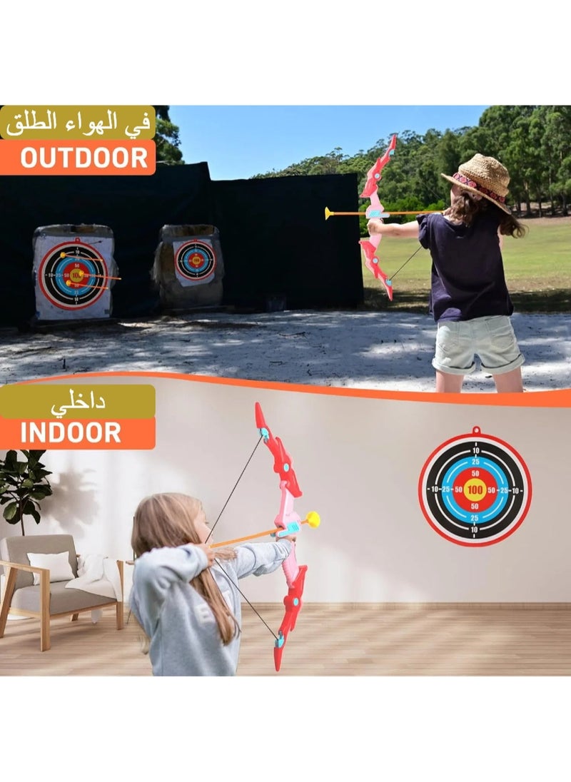 CHU DAI Kids Bow and Arrow Set Includes 10 arrows, 1 bow, and 1 target，Safe Plastic Toy Archery Game Kit for Boys and Girls Ages 5 and Up  - Image 4