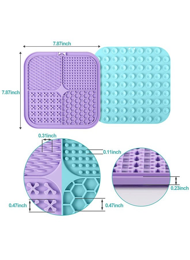 LUKITO Feeding Mat for Dogs and Cats, 2 Pack Slow Feeding Mat for Dog Puzzle Toy, Pet Soothing Dog Treat Mat, Anxiety Relief, Dog Training, Perfect for Yogurt - Image 5