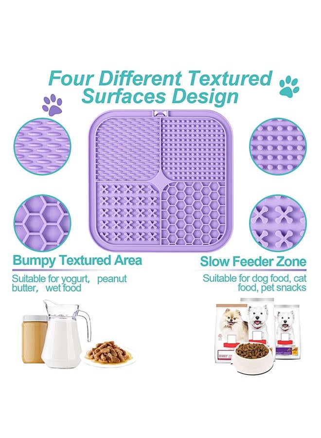 LUKITO Feeding Mat for Dogs and Cats, 2 Pack Slow Feeding Mat for Dog Puzzle Toy, Pet Soothing Dog Treat Mat, Anxiety Relief, Dog Training, Perfect for Yogurt - Image 4