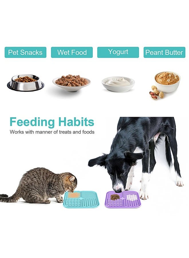 LUKITO Feeding Mat for Dogs and Cats, 2 Pack Slow Feeding Mat for Dog Puzzle Toy, Pet Soothing Dog Treat Mat, Anxiety Relief, Dog Training, Perfect for Yogurt - Image 3