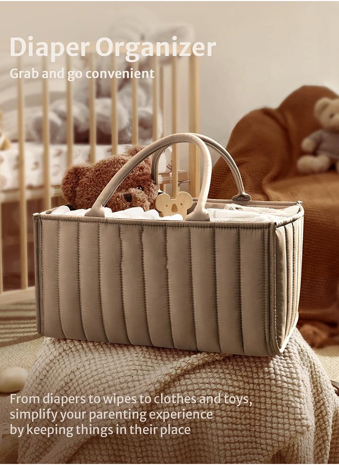 DOOKOO Baby Diaper Caddy Basket, Stylish Baby Diaper Caddy Organizer, Storage Basket for Diapers - Baby Gift Registry for Newborn Baby Shower List and Baby Must Haves Essentials  - Image 4