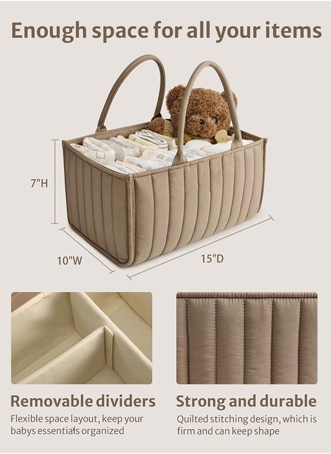 DOOKOO Baby Diaper Caddy Basket, Stylish Baby Diaper Caddy Organizer, Storage Basket for Diapers - Baby Gift Registry for Newborn Baby Shower List and Baby Must Haves Essentials  - Image 3