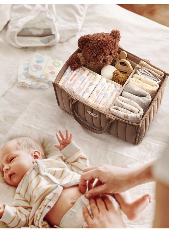 DOOKOO Baby Diaper Caddy Basket, Stylish Baby Diaper Caddy Organizer, Storage Basket for Diapers - Baby Gift Registry for Newborn Baby Shower List and Baby Must Haves Essentials  - Image 5