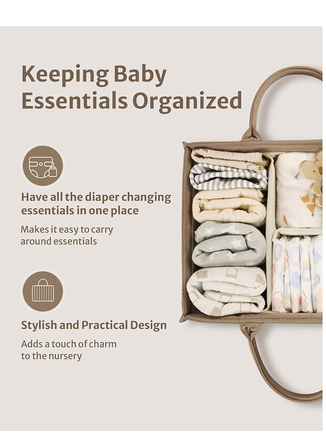DOOKOO Baby Diaper Caddy Basket, Stylish Baby Diaper Caddy Organizer, Storage Basket for Diapers - Baby Gift Registry for Newborn Baby Shower List and Baby Must Haves Essentials  - Image 2