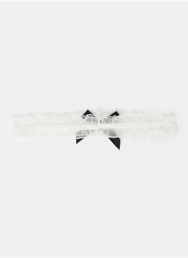 ستايلي Styli Bow Accent Lace Garter